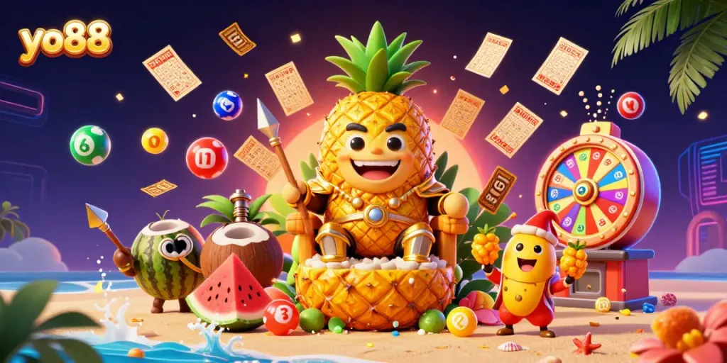 Experience thrilling adventures at yo88 with dynamic characters and vibrant game elements in this ultra-detailed 3D illustration.