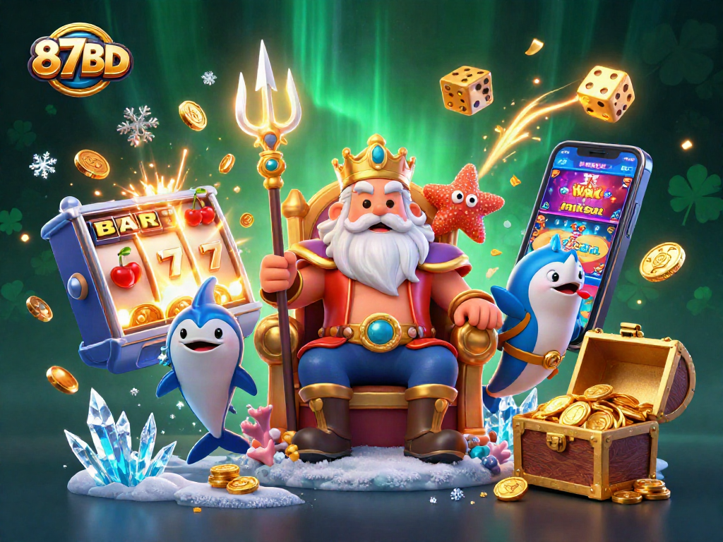 Experience epic wins at 87BD with Neptune, showcasing vibrant casino elements and jackpot excitement.