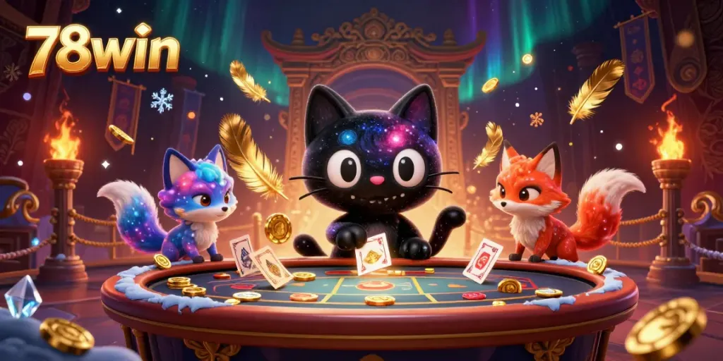 Engage with exciting gameplay at 78win, featuring a cosmic casino scene full of vibrant energy.