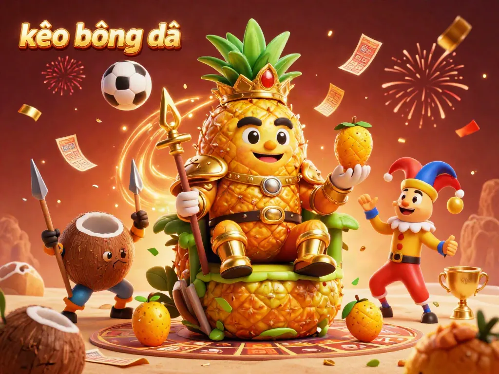 Experience kèo bóng đá thrills with vibrant characters and dynamic betting elements in a festive beach casino.