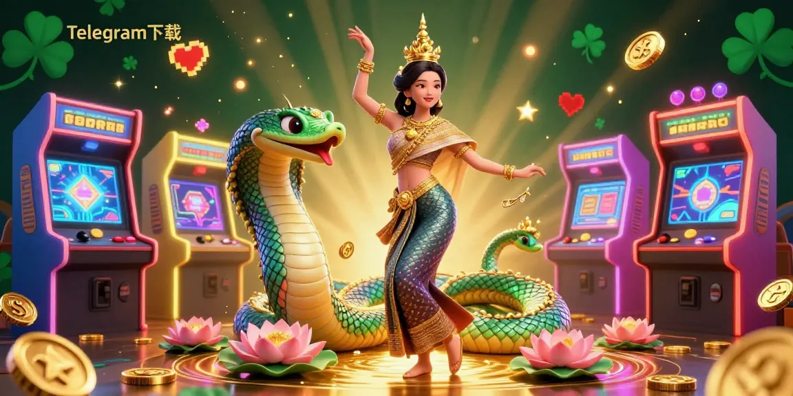 在这个充满活力的赌场主题3D插图中，通过Telegram下载赢得丰厚奖金，金色元素和街机游戏的兴奋感。