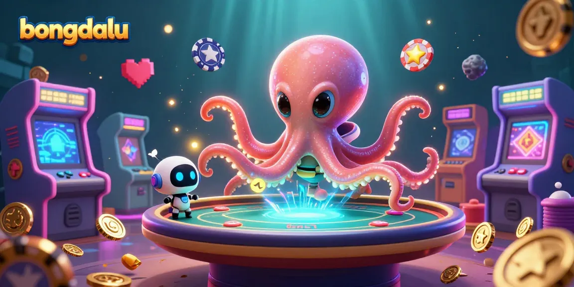Experience thrilling gameplay with bongdalu as a galactic octopus runs a holographic poker table.