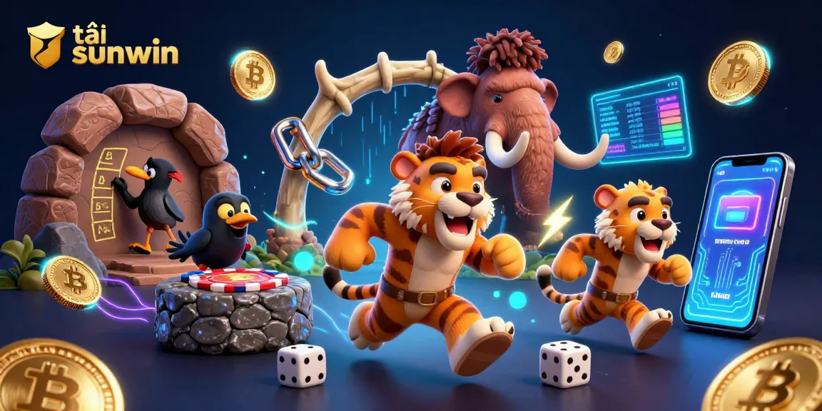 Engage with gaming action while tải sunwin, featuring a vibrant, detailed casino scene.