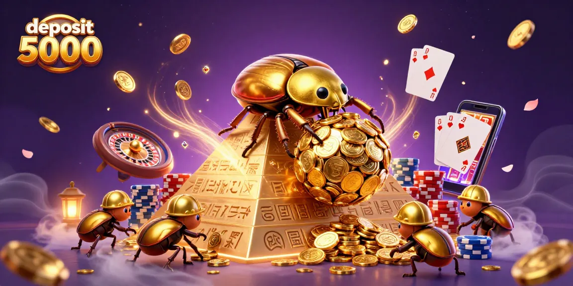 Win with deposit 5000 at engaging online slots featuring vibrant golden coins and colorful game elements.