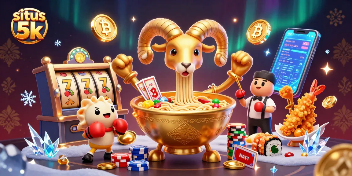 Engage with situs 5k while enjoying colorful slot reels and animated characters in an exciting online casino scene.