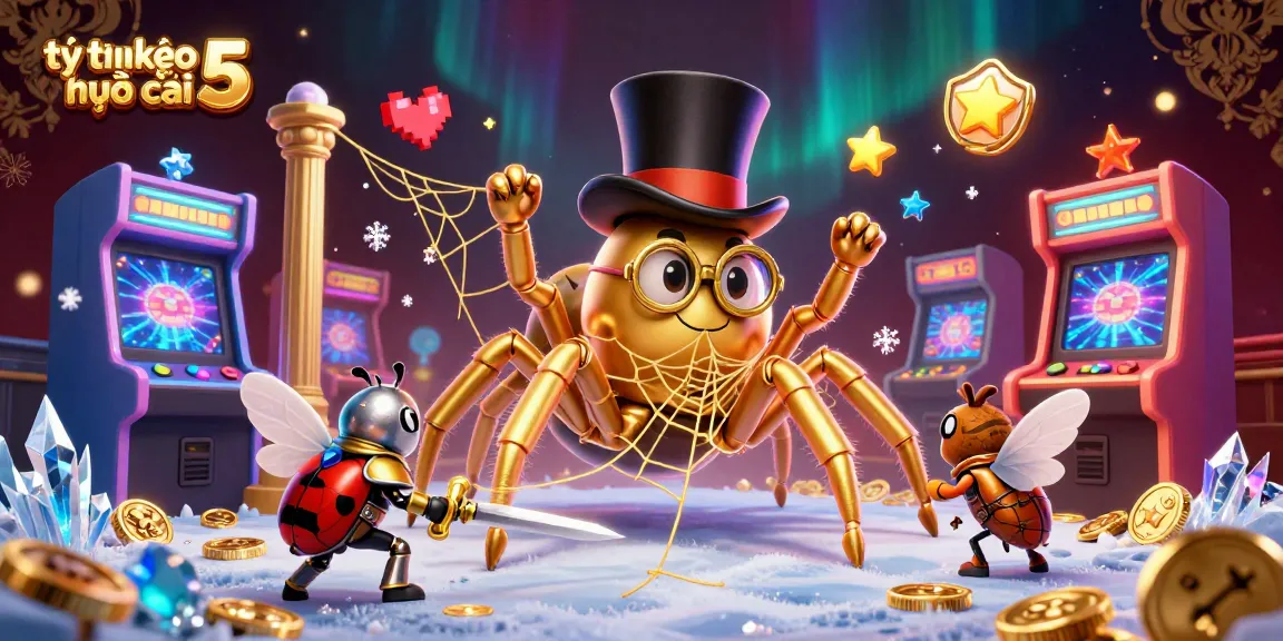 Engage with the thrilling world of tỷ lệ kèo nhà cái 5 through a vivid digital illustration featuring whimsical characters and casino elements.