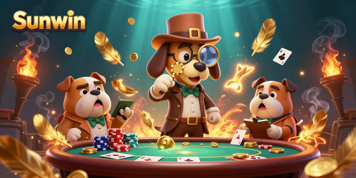Sunwin players strategize and win big at poker tables overflowing with gold coins and chips.